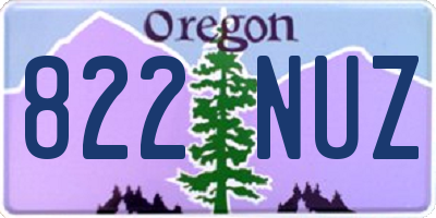 OR license plate 822NUZ