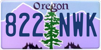 OR license plate 822NWK
