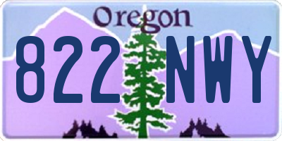 OR license plate 822NWY