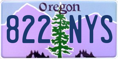 OR license plate 822NYS