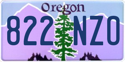 OR license plate 822NZO