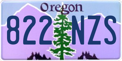OR license plate 822NZS