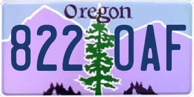 OR license plate 822OAF