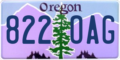 OR license plate 822OAG