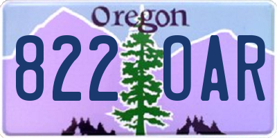 OR license plate 822OAR