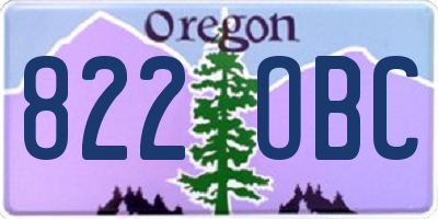 OR license plate 822OBC