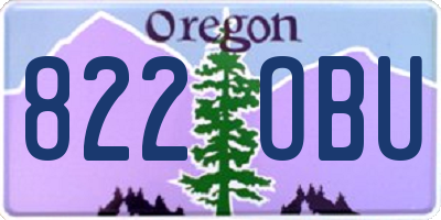 OR license plate 822OBU
