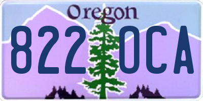OR license plate 822OCA
