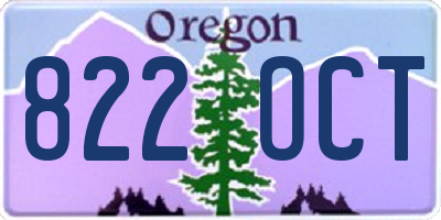 OR license plate 822OCT