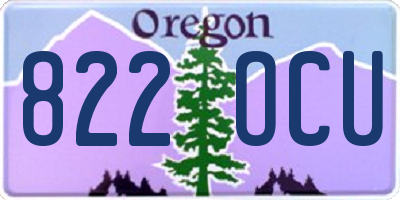 OR license plate 822OCU