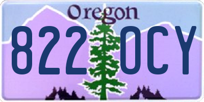 OR license plate 822OCY