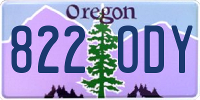 OR license plate 822ODY