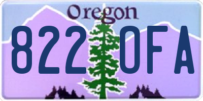 OR license plate 822OFA