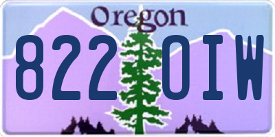OR license plate 822OIW