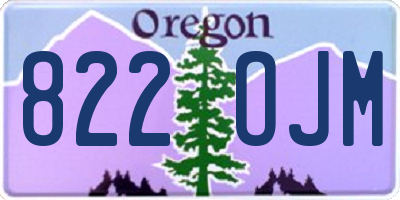 OR license plate 822OJM