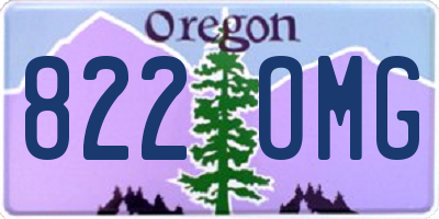 OR license plate 822OMG