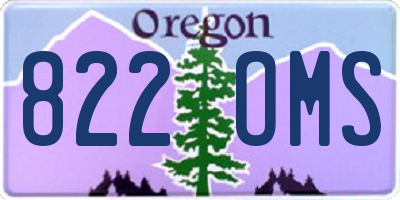 OR license plate 822OMS