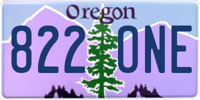 OR license plate 822ONE