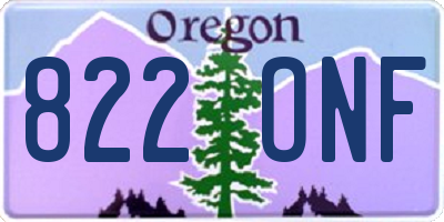 OR license plate 822ONF