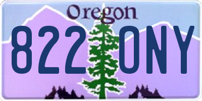OR license plate 822ONY