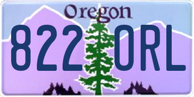 OR license plate 822ORL