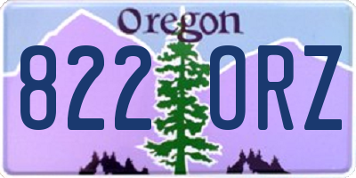OR license plate 822ORZ
