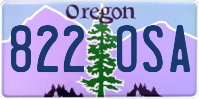 OR license plate 822OSA