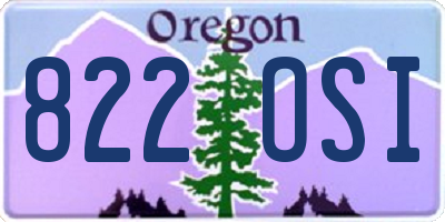 OR license plate 822OSI