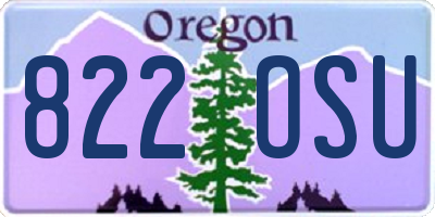 OR license plate 822OSU