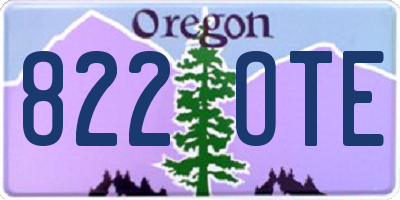 OR license plate 822OTE