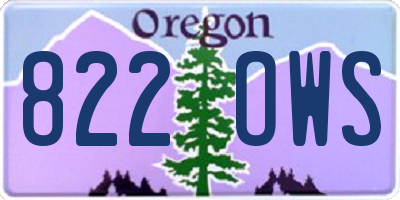 OR license plate 822OWS