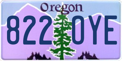 OR license plate 822OYE