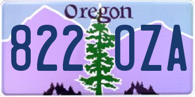 OR license plate 822OZA