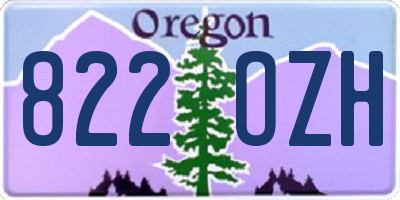 OR license plate 822OZH