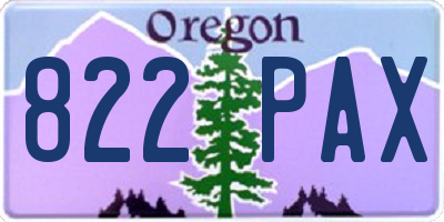 OR license plate 822PAX