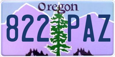 OR license plate 822PAZ
