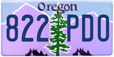 OR license plate 822PDO