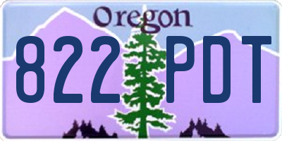 OR license plate 822PDT