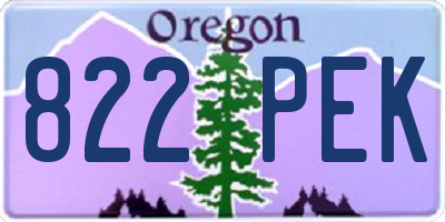 OR license plate 822PEK