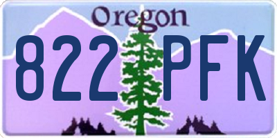 OR license plate 822PFK