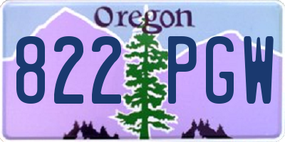 OR license plate 822PGW