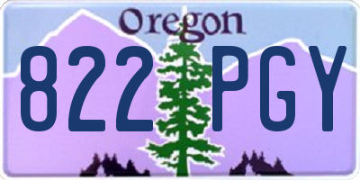 OR license plate 822PGY