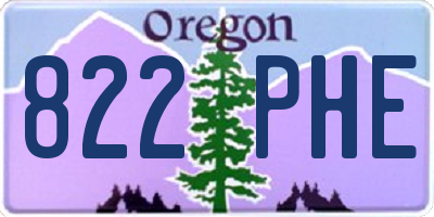 OR license plate 822PHE