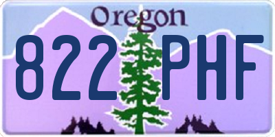 OR license plate 822PHF
