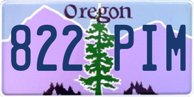OR license plate 822PIM