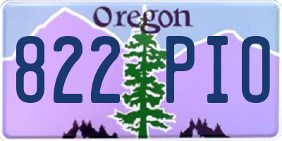 OR license plate 822PIO
