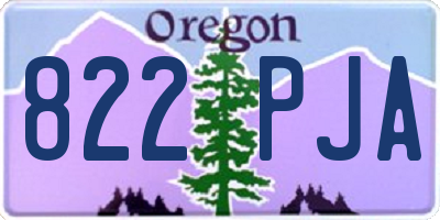 OR license plate 822PJA