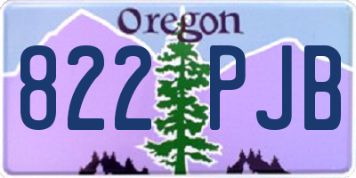 OR license plate 822PJB