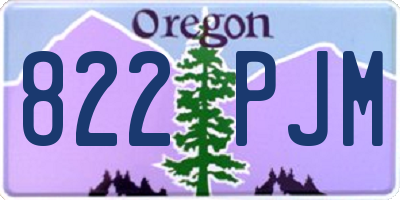 OR license plate 822PJM