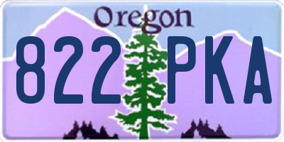 OR license plate 822PKA